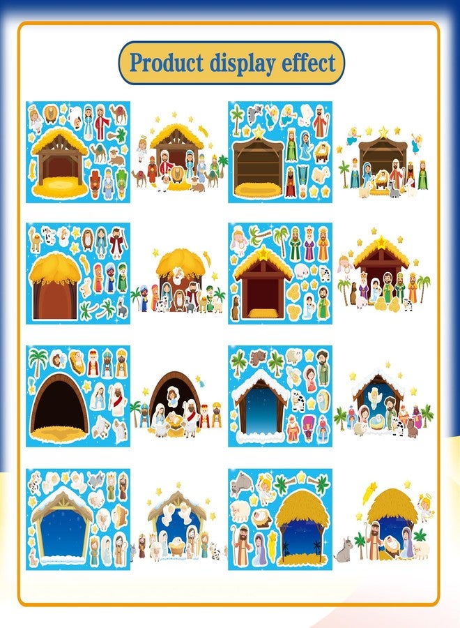 DUJAA Christmas Nativity Stickers for Kids, Make a Nativity Scene Kit, Jesus Birth Stickers, Christmas Crafts for Kids, Christian Religious Bible Scene Party Favor Home Classroom Activity - Image 4